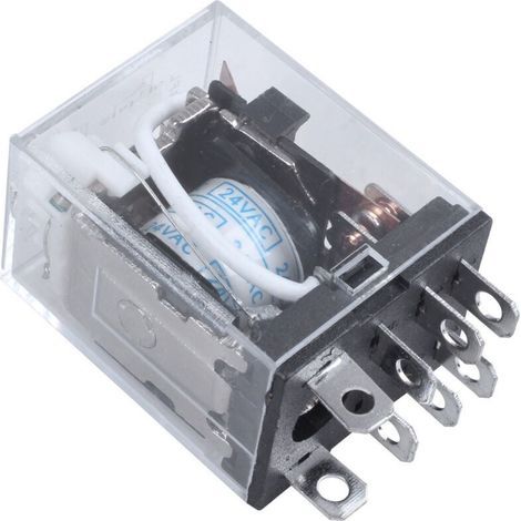 24V AC DPDT 8-poliges elektromagnetisches Relais mit Spule JQX-13F und roter LED (1/5)