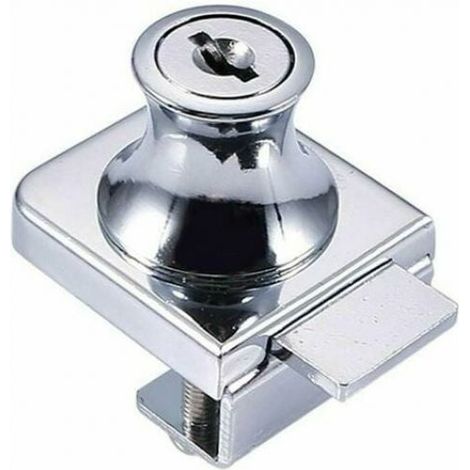 Verrou Pour Porte En Verre - Verrou À Glissière Sans Perçage - Épaisseur Verre 5 À 8 Mm - Finition Chrome - 2 Clés Incluses (1/5)