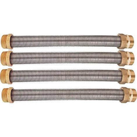 Kit tube ondulé pour ballon male 1 1/2" - long 200 mm , V4A emballage   4 pces