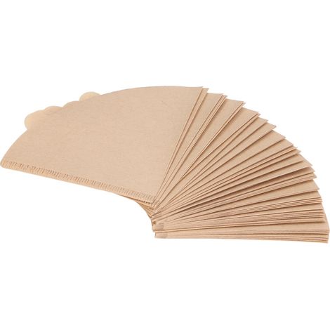 100 Einweg-Kaffeefilter aus natürlichem Zellstoffpapier, kegelförmig, für Kaffeemaschinen (1/5)