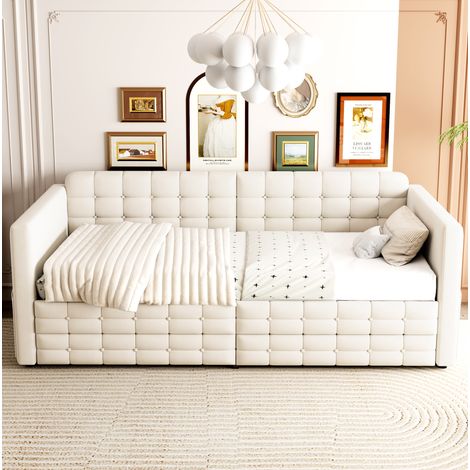 Letto imbottito singolo con cassetti 90x190 OKMYHOME (1/5)