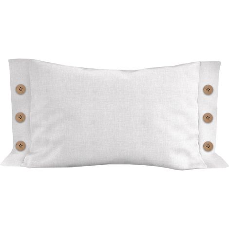 Coussin décoratif lin coton 32x50 cm LINO blanc, par Soleil d'Ocre (1/2)