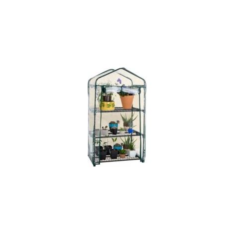 Petite serre de plain-pied avec couvercle en plastique PVC, serre portable à l'extérieur, utilisée pour la croissance des semis et des fleurs, 3 couches, hors support (69 x 49 x 126 cm)