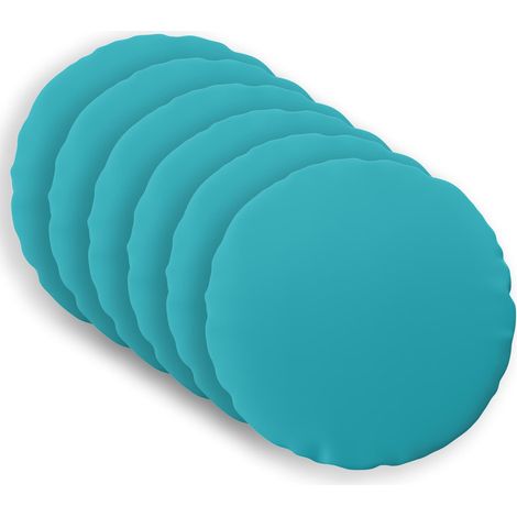 Cushion Cover 6 pcs HEERLEN Turquoise Ø 30 cm Polyester vidaXL