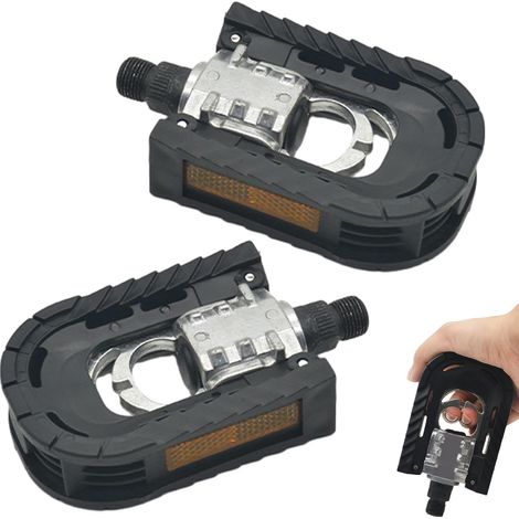 Pédales pliables pour vélo et vélo électrique, avec bandes réfléchissantes (larges, plates, en aluminium, pour usage urbain) (1/5)