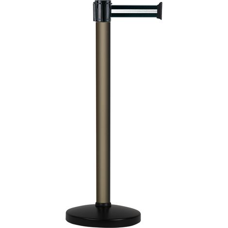 Poteau Alu Bronze à sangle Noir/Argent 3m x 50mm sur socle portable - 2010047 (1/2)