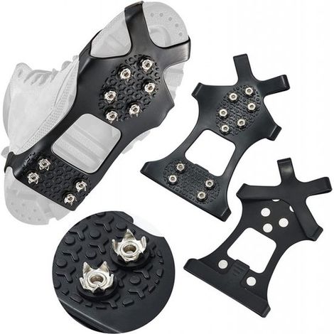 Eisspikes aus Edelstahl eignen sich für Schuhe und Stiefel rutschfester Griff und spitze Zehen ideal zum Gehen und für Winterarbeiten auf Größe L (1/4)
