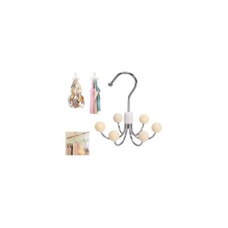 Porte-Vêtements Multifonction Gain De Place pour Placard – Organisateur Rotatif 360° Durable pour Sacs, Chapeaux, Ceintures, Cravates, Soutiens-Gorge Et Écharpes (Blanc) (1/3)