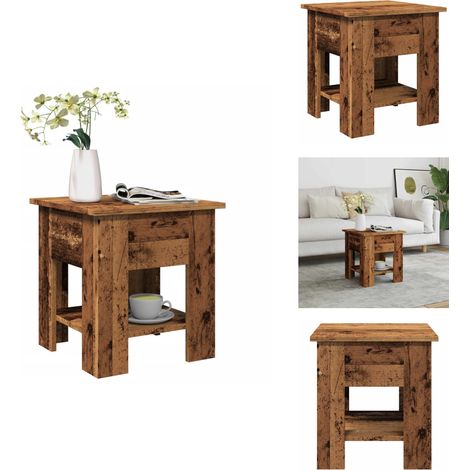Table basse vieux bois 40x40x42 cm bois d'ingénierie - Table Basse - Tables Basses - Table D'appoint - Bout De Canapé (1/5)