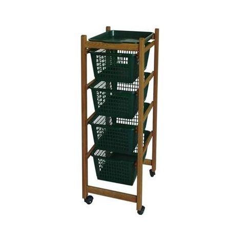 CARRELLO IN LEGNO CILIEGIO cm. 37x30x78 h (1/2)