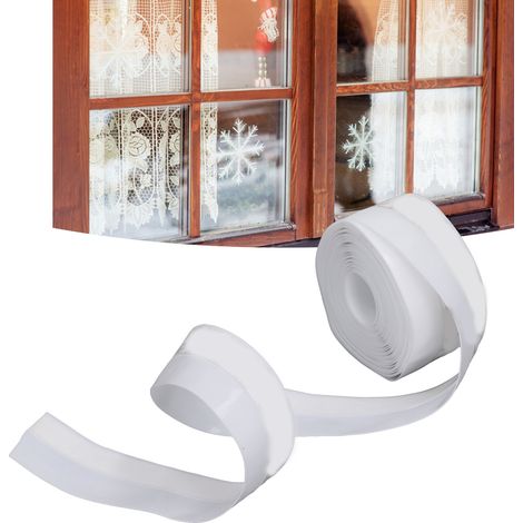 Ruban d'étanchéité silicone auto-adhésif pour fenêtre et porte 5m long 35mm large blanche 1 rouleau (1/5)