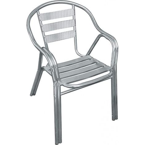 Poltrona Impilabile Double 55x60x79 h cm in Alluminio Grigio (1/5)