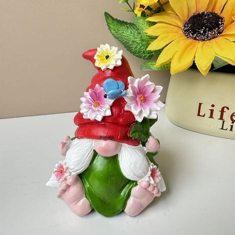 Gnome - Statue Résine Décoration Jardin Intérieur Extérieur - Cadeau Fête Noël - 2 Modèles Disponibles (1/5)