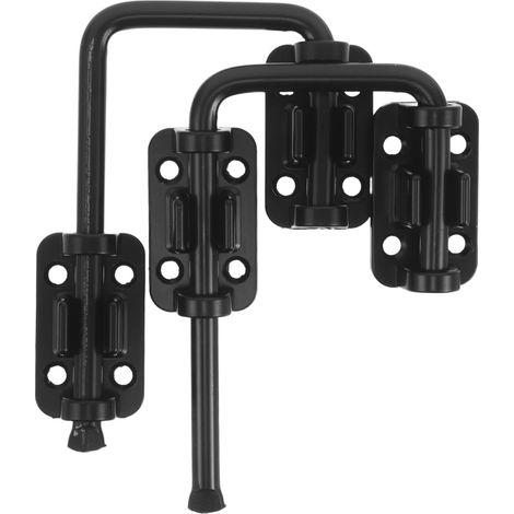 Lot de 2 Verrous à Loquet Coulissant Noir (1/5)