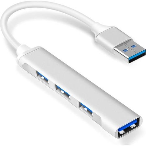 Hub USB, ultra-mince 4 ports (1 x USB3.0 et 3 x USB2.0), adaptateur USB multiple pour PC, ordinateur portable, MacBook,etc-Argent (1/5)