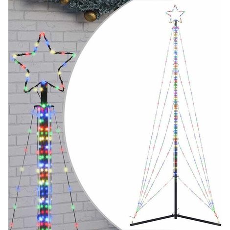Un sapin de Noël à LED, équipé de 525 lumières LED colorées, d'une hauteur de 302 cm. (1/5)