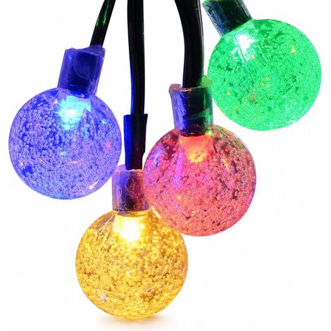 Guirlande Lumineuse Solaire LED Blanche 200 LED avec Télécommande, Étanche pour Jardin Extérieur, Boules Bulles (1/5)