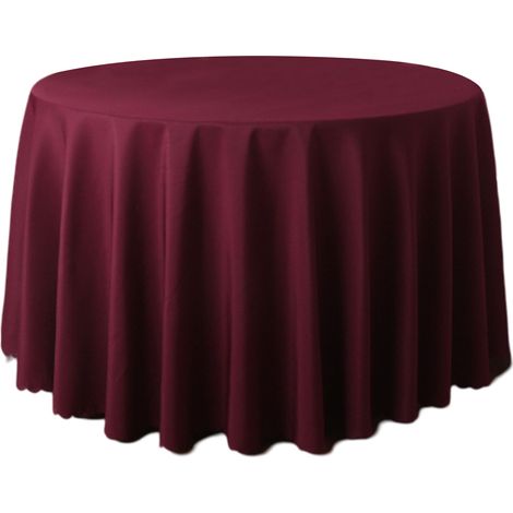 Nappe ronde imperméable 160 cm, coloris variés, lot d'1 pièce pour table à manger (1/5)