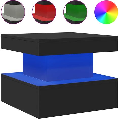 Maison Exclusive - Couchtisch mit LED-Leuchten Schwarz 50x50x40 c (1/5)