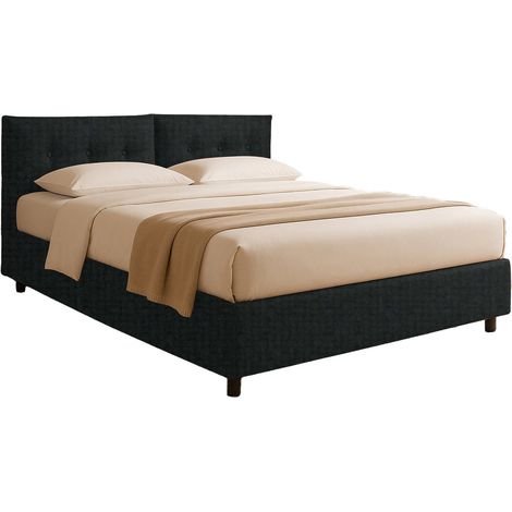Letto Singolo Made in Italy, Sfoderabile Contenitore, Grigio Scuro - Truro