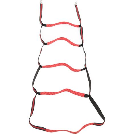 Échelle de corde marine 5 marches rouge pour bateau pneumatique, kayak, motomarine et canoë, échelle d'embarquement nautique. (1/5)