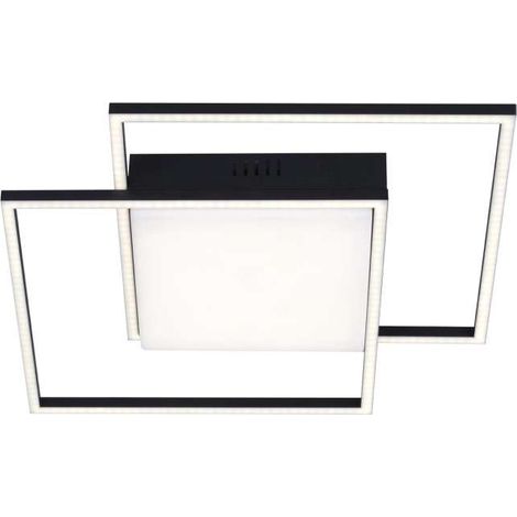 Plafón led modelo Tonga acabado negro, 6cm(alto) 48cm(ancho) 48cm(fondo) . (1/4)