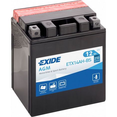 Batterie moto Exide ETX14AH-BS YTX14AH-BS 12v 12ah 210A (1/3)