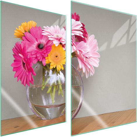 Assiette de protection en verre pour la cuisine 2x35x52 fleurs (1/5)