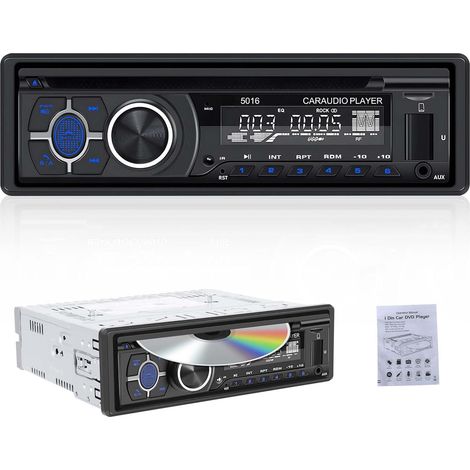 Autoradio Bluetooth CD DVD Lecteur, Autoradio 1 Din pour 12V-14.4V Voiture, Poste Radio Voiture Bluetooth 5.1 Mains Libres, FM/AM, App Control, 60Wx4 (1/5)