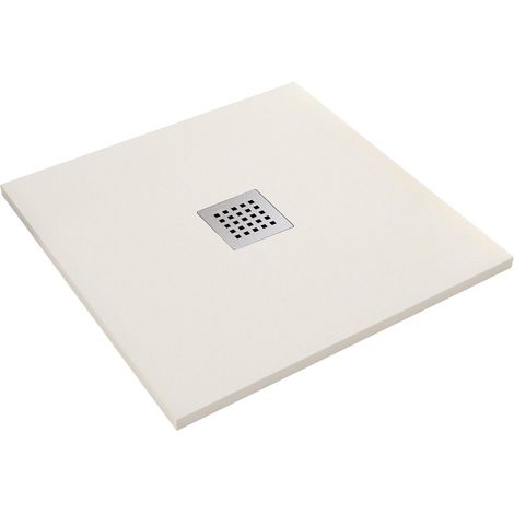 Piatto Doccia in Pietra 80x80 cm Bonussi Ardesia Stone Central Crema (1/5)