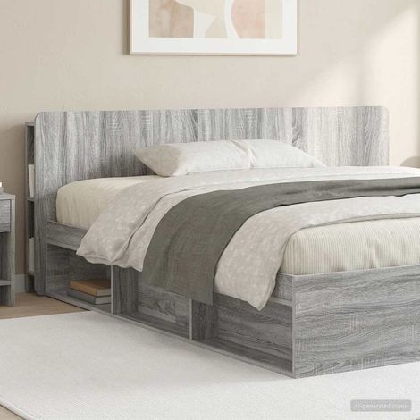 vidaXL Cabecero con armario Gris Sonoma Madera de Ingeniería (1/5)