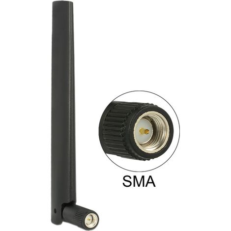 Delock ZigBee Antenna Multi Bluetooth, GSM, LTE, UMTS, WLAN IEEE 802.11 b/g/n SMA 1 - 4.3 dBi Omnidirectional Joint Black