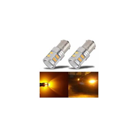 1156 Ba15s P21w Amber Gelb Orange LED-Lampen, 6W 12V 24V Superhell, mit Projektor für Blinker, Rückfahrscheinwerfer (2er-Pack) [Energieklasse A++] (1/5)