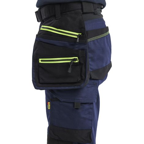 Pantalon de travail artisan stretch STRIKER femme feMyanMare 7170 Bleu marine/Jaune fluo L - FR(44) - SE(C42) - Standards