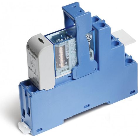 Interface 2RT 10A 24V DC sensible étrier métalique bornes à cage FINDER 486270240050SMA