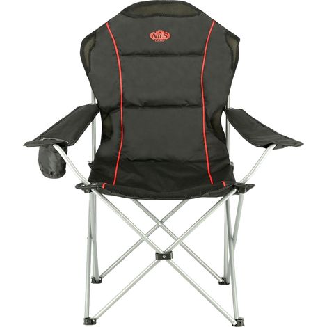 Campingstuhl, Schwarz-Rot, faltbar, leicht