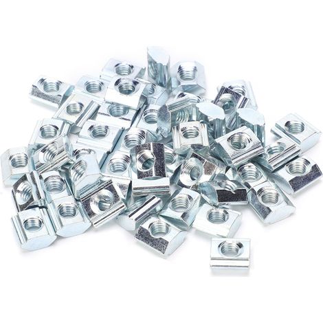 50 Stück Gleitmuttern EU-Standard 20 M5 T-Typ Kohlenstoffstahl 3D-Drucker Zubehör Befestigungselemente (1/5)