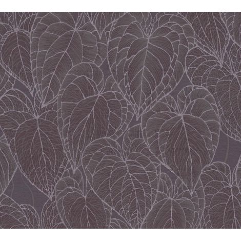 Papier peint tropical, feuilles gris foncé, salon, chambre, 781254 (1/4)