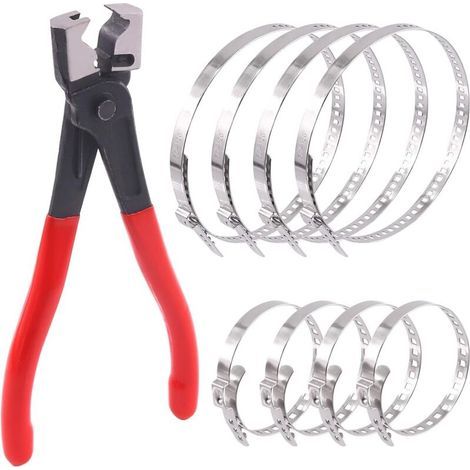 Set di 9 fascette stringitubo con kit giunto omocinetico, piccole e grandi, in acciaio inox, albero di trasmissione regolabile (1/4)