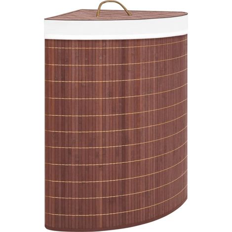 Eck-Wäschekorb Bambus Braun 60 L