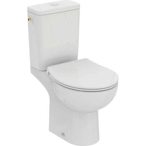 WC à poser sans bride sortie horizontale IDEAL STANDARD TIRSO RimLS+ avec abattant frein de chute