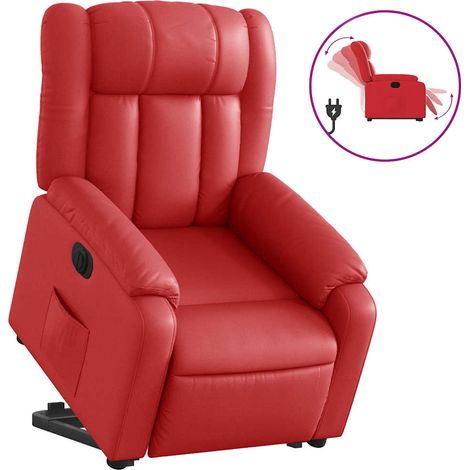 Maison Exclusive - Poltrona Alzapersona Reclinabile Elettrica Rossa in Similpelle (1/5)