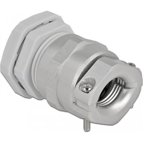DELOCK PRESSE-ÉTOUPE PG21 AVEC DÉCHARGE DE TRACTION ET PROTECTION ANTI-COURBURE - GRIS 60360