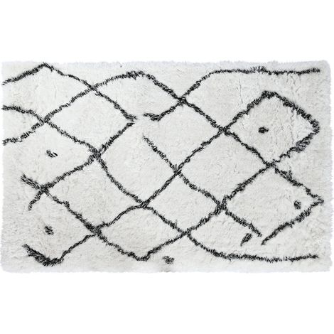 DKD Home Decor Tapis blanc 160x230 cm design losanges (1/3)