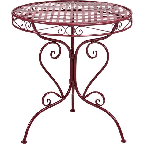 Outdoor Bistrotisch ALBINIA 70 cm 70 cm Metall Burgunderrot (1/5)
