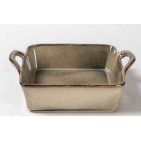 Piatto quadrato in ceramica terre inconnue, 25x25 cm, beige - Atmosphera créateur d'intérieur (1/2)