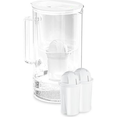 carafe filtrante verre 2L avec compteur LED, 2 filtre classic Blanc (1/5)