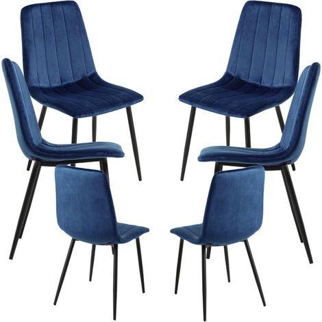Packs Sillas Comedor - Pack 6 Sillas Liny Terciopelo - Azul (1/5)