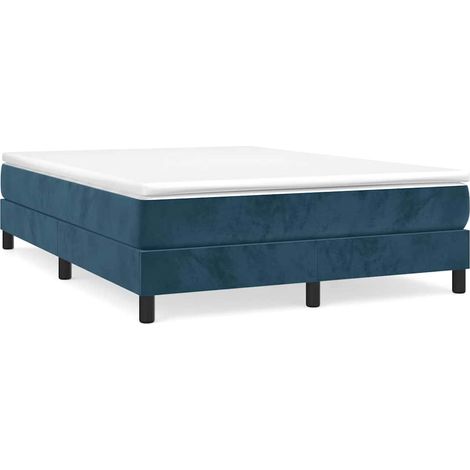 Maison Exclusive - Boxspringbettgestell Dunkelblau 140x200 cm Sam (1/5)