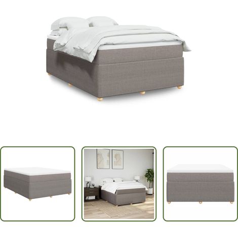 Matelas à ressorts ensachés - Sommier à lattes de lit avec matelas Taupe 140x190 cm Tissu (1/5)